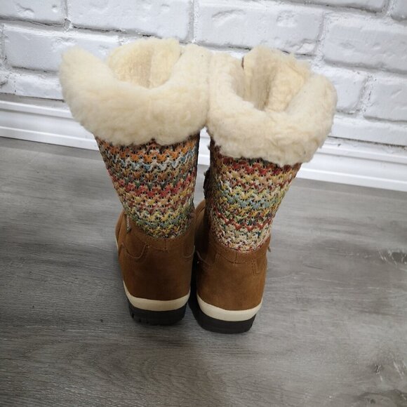 BearPaw Ladies Size 5 Tan Ophelia Sheepskin & Wool Blend Lined Winter Boots - Picture 4 of 10
